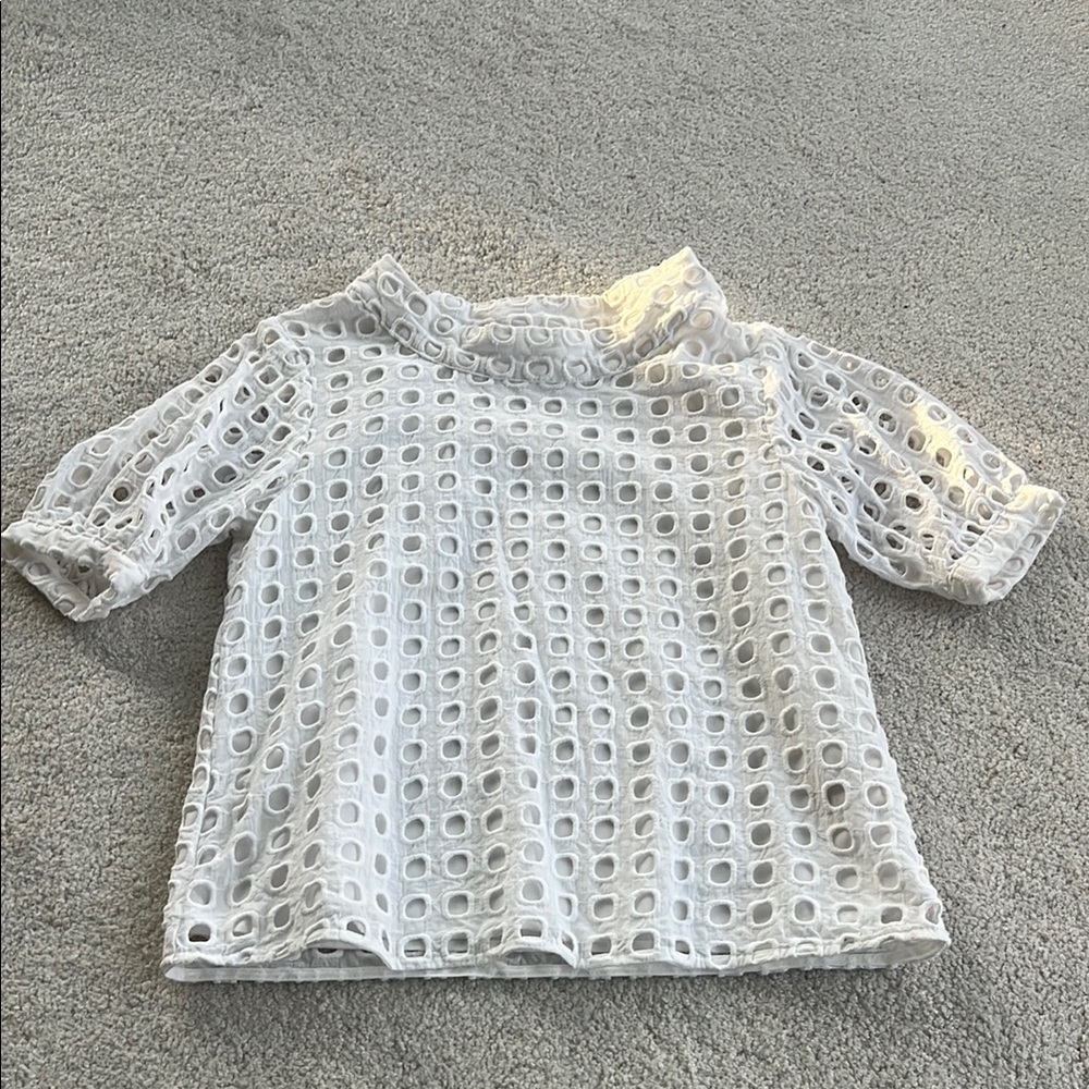 Anthropologie White Eyelet Top